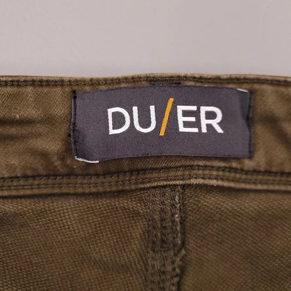 DUER N2X Relaxed Fit Pants Mens 30x32 Olive Green Stretch Performance Casual - Picture 3 of 14
